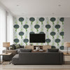 Tiverton Black | Thibaut Wallcoverings - Living Room Visualization (AI-generated, may not be to scale. Verify pattern scale with product specifications.)