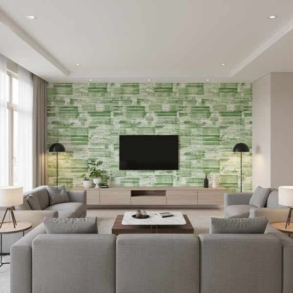 Shadows Brushstrokes Emerald Green Wallcovering | Thibaut