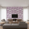 Wallpaper | Thibaut - Living Room Visualization (AI-generated, may not be to scale. Verify pattern scale with product specifications.)
