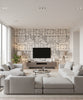 Chateau Taupe | Mind The Gap - Living Room Visualization (AI-generated, may not be to scale. Verify pattern scale with product specifications.)