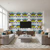 Different Moustaches | Mind The Gap - Living Room Visualization (AI-generated, may not be to scale. Verify pattern scale with product specifications.)
