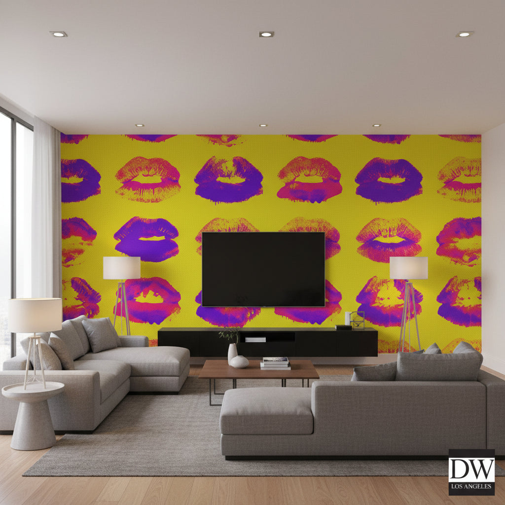 Neon Kiss | Mind The Gap - Living Room Visualization (AI-generated, may not be to scale. Verify pattern scale with product specifications.)