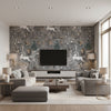 Imaginarium Grey | Mind The Gap - Living Room Visualization (AI-generated, may not be to scale. Verify pattern scale with product specifications.)