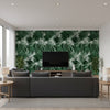 Jardin Del Sol Green | Mind The Gap - Living Room Visualization (AI-generated, may not be to scale. Verify pattern scale with product specifications.)