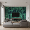 Palmera Cubana Dark | Mind The Gap - Living Room Visualization (AI-generated, may not be to scale. Verify pattern scale with product specifications.)