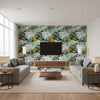 Century Elements Green | Mind The Gap - Living Room Visualization (AI-generated, may not be to scale. Verify pattern scale with product specifications.)