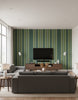 Szepviz Green | Mind The Gap - Living Room Visualization (AI-generated, may not be to scale. Verify pattern scale with product specifications.)