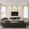 Aegean Tiles Seacrest | Mind The Gap - Living Room Visualization (AI-generated, may not be to scale. Verify pattern scale with product specifications.)