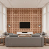 Aegean Tiles Leather | Mind The Gap - Living Room Visualization (AI-generated, may not be to scale. Verify pattern scale with product specifications.)