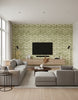 Turkish Ikat Foliage | Mind The Gap - Living Room Visualization (AI-generated, may not be to scale. Verify pattern scale with product specifications.)