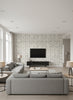 Turkish Ikat Neutral | Mind The Gap - Living Room Visualization (AI-generated, may not be to scale. Verify pattern scale with product specifications.)
