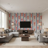 Mediterranean Lobsters White | Mind The Gap - Living Room Visualization (AI-generated, may not be to scale. Verify pattern scale with product specifications.)
