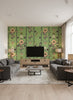 Lin Yuan Absinthe Green | Mind The Gap - Living Room Visualization (AI-generated, may not be to scale. Verify pattern scale with product specifications.)