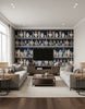 Ceramic Wonders Indigo | Mind The Gap - Living Room Visualization (AI-generated, may not be to scale. Verify pattern scale with product specifications.)