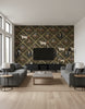 Gymkhana Grey | Mind The Gap - Living Room Visualization (AI-generated, may not be to scale. Verify pattern scale with product specifications.)