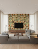 Hopi Spirit Taupe | Mind The Gap - Living Room Visualization (AI-generated, may not be to scale. Verify pattern scale with product specifications.)