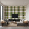 Chesterfield Plaid Juniper | Mind The Gap - Living Room Visualization (AI-generated, may not be to scale. Verify pattern scale with product specifications.)