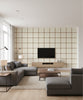 Hampton Brown | Mind The Gap - Living Room Visualization (AI-generated, may not be to scale. Verify pattern scale with product specifications.)