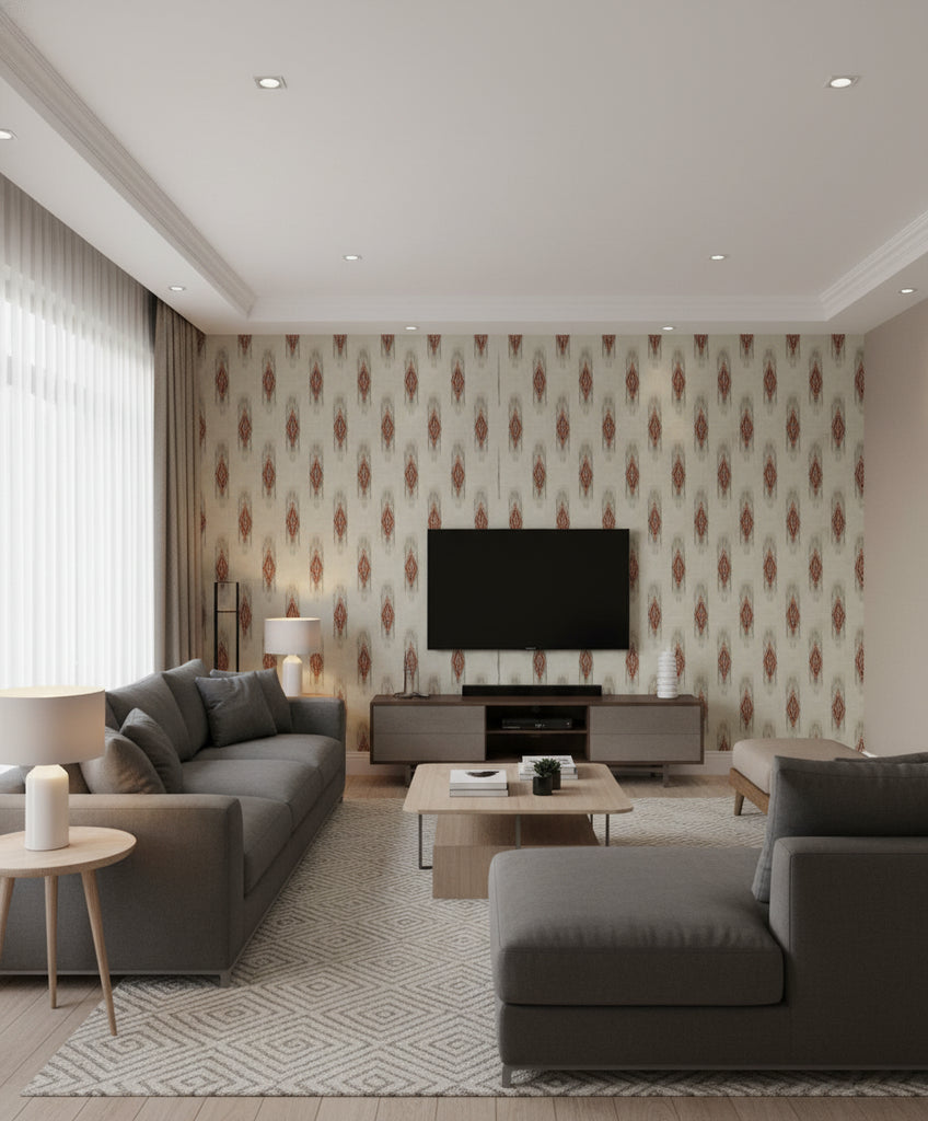 Maiysha Birch | Mind The Gap - Living Room Visualization (AI-generated, may not be to scale. Verify pattern scale with product specifications.)