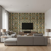 Mountain Dogs Taupe | Mind The Gap - Living Room Visualization (AI-generated, may not be to scale. Verify pattern scale with product specifications.)