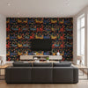Fasnacht Anthracite | Mind The Gap - Living Room Visualization (AI-generated, may not be to scale. Verify pattern scale with product specifications.)