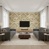 Galtür Of Tyrol Taupe | Mind The Gap - Living Room Visualization (AI-generated, may not be to scale. Verify pattern scale with product specifications.)