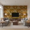 Galtür Of Tyrol Amber Gold | Mind The Gap - Living Room Visualization (AI-generated, may not be to scale. Verify pattern scale with product specifications.)