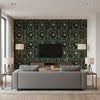 Edelweiss Cypress Green | Mind The Gap - Living Room Visualization (AI-generated, may not be to scale. Verify pattern scale with product specifications.)