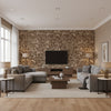 Tyrol Garten Cocoa | Mind The Gap - Living Room Visualization (AI-generated, may not be to scale. Verify pattern scale with product specifications.)