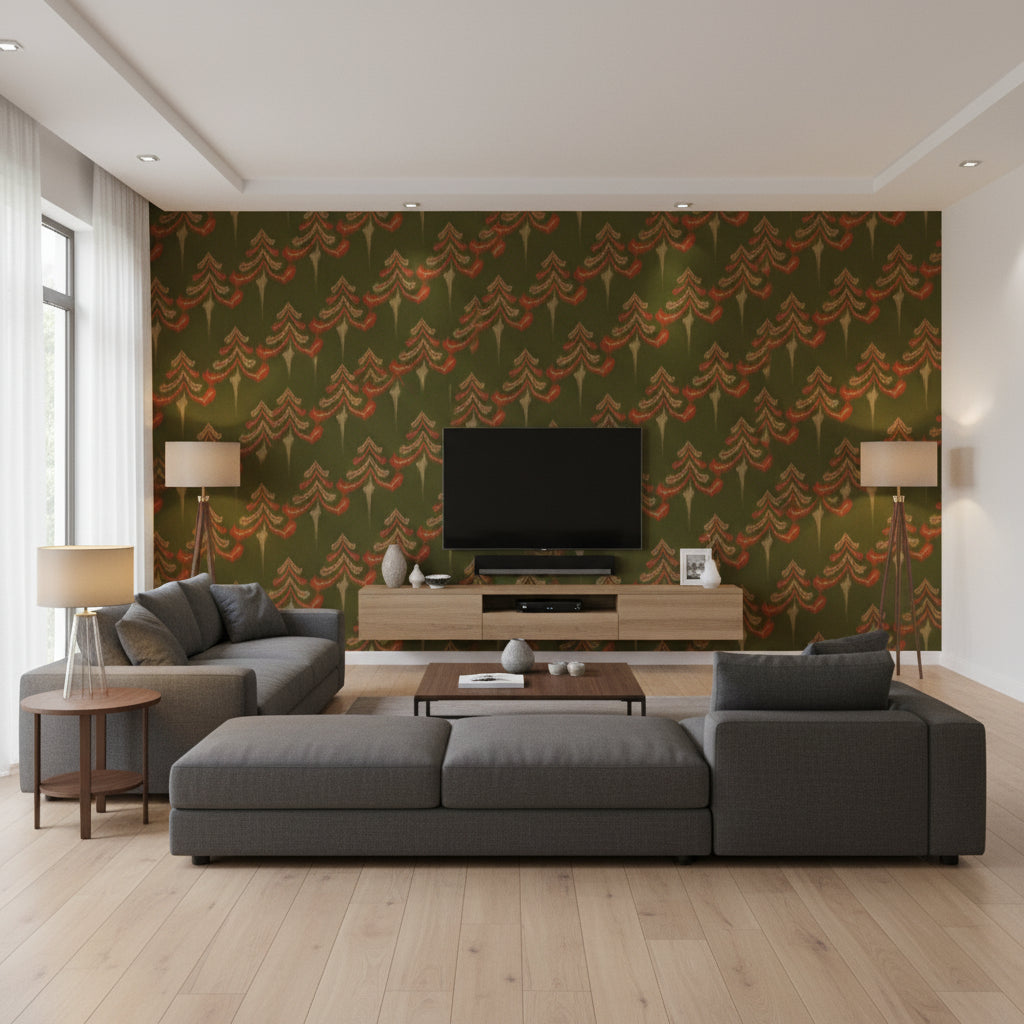 Alpine Juniper | Mind The Gap - Living Room Visualization (AI-generated, may not be to scale. Verify pattern scale with product specifications.)