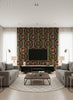 Venetian Ornament Anthracite | Mind The Gap - Living Room Visualization (AI-generated, may not be to scale. Verify pattern scale with product specifications.)