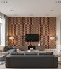 Luxury Detail Bordeaux | Mind The Gap - Living Room Visualization (AI-generated, may not be to scale. Verify pattern scale with product specifications.)