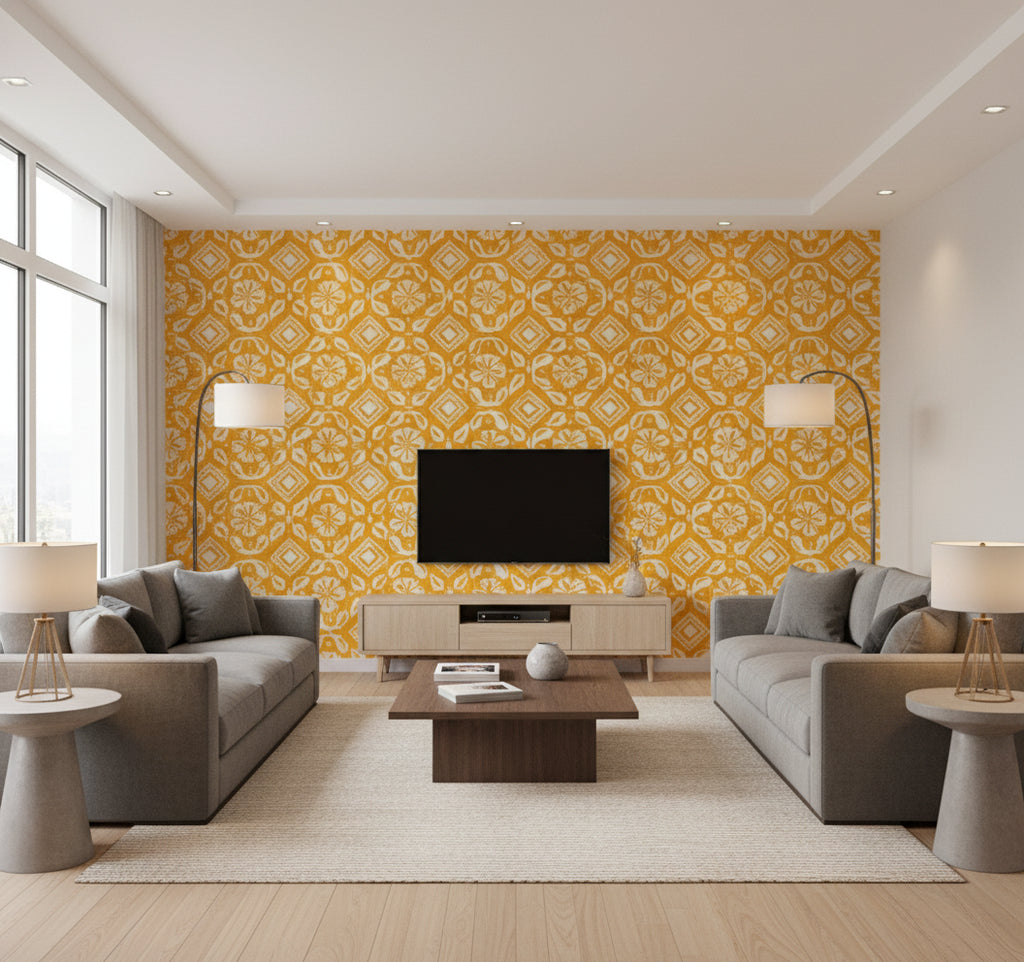 Chimney Cake Butter | Mind The Gap - Living Room Visualization (AI-generated, may not be to scale. Verify pattern scale with product specifications.)