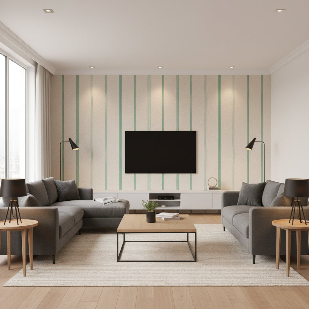 Pin Up Mini Milk | Mind The Gap - Living Room Visualization (AI-generated, may not be to scale. Verify pattern scale with product specifications.)