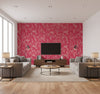 Wallflower Raspberry | Mind The Gap - Living Room Visualization (AI-generated, may not be to scale. Verify pattern scale with product specifications.)