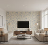 Wallflower Splash | Mind The Gap - Living Room Visualization (AI-generated, may not be to scale. Verify pattern scale with product specifications.)