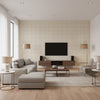 Egarton Plaid Gunmetal Cream |    Ralph Lauren - Living Room Visualization (AI-generated, may not be to scale. Verify pattern scale with product specifications.)
