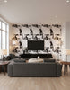 Fantastic Faces - Living Room Visualization (AI-generated, may not be to scale. Verify pattern scale with product specifications.)