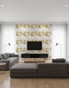 Fantastic Faces - Living Room Visualization (AI-generated, may not be to scale. Verify pattern scale with product specifications.)