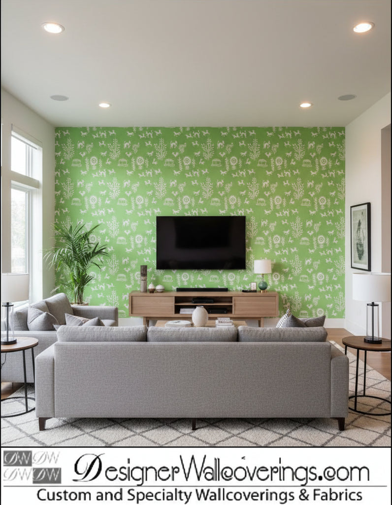 Georgio's Farm Animals - Living Room Visualization (AI-generated, may not be to scale. Verify pattern scale with product specifications.)