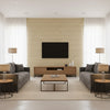 Soya Wallcovering Beige | Ralph Lauren - Living Room Visualization (AI-generated, may not be to scale. Verify pattern scale with product specifications.)