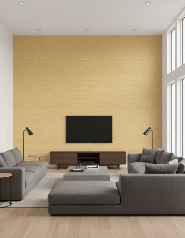 Maguey Gold and Beige Sisal Wallcovering - Gold and Beige | Ronald Redding