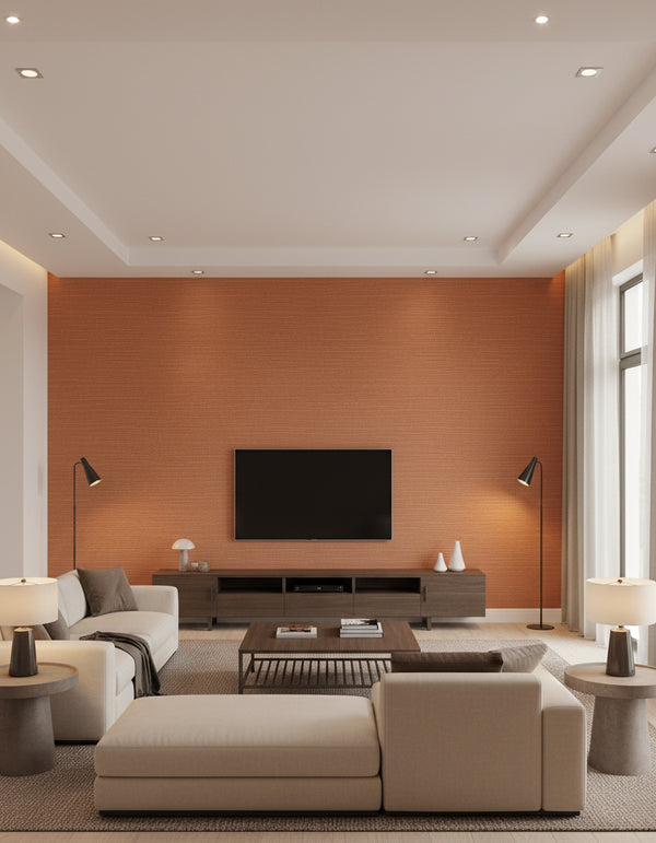 Maguey Ginger Sisal Wallcovering - Ginger | Ronald Redding