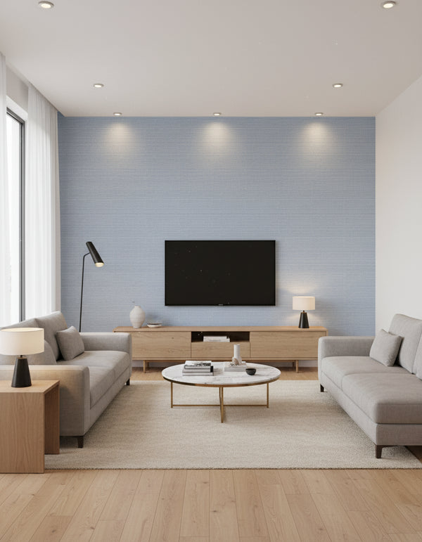Maguey Cornflower Sisal Wallcovering - Cornflower | Ronald Redding