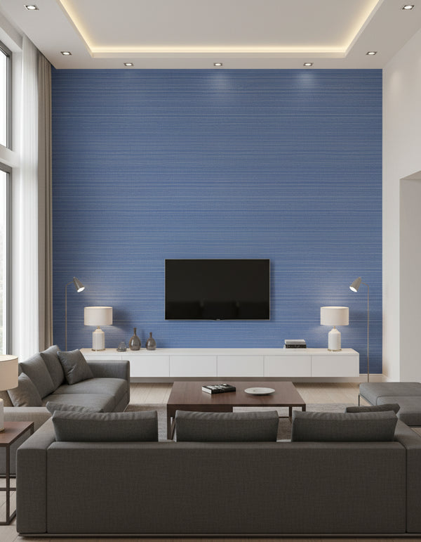 Maguey Bluebell Sisal Wallcovering - Bluebell | Ronald Redding