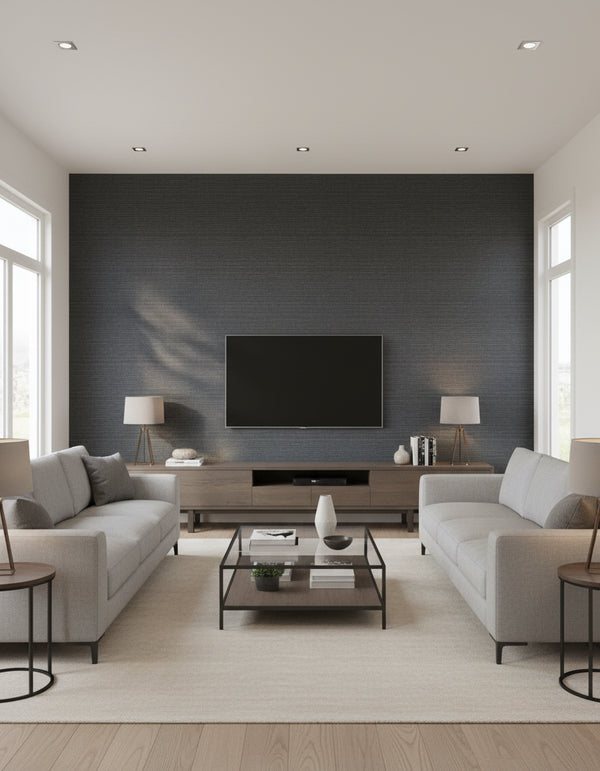 Maguey Gunmetal Sisal Wallcovering - Gunmetal | Ronald Redding
