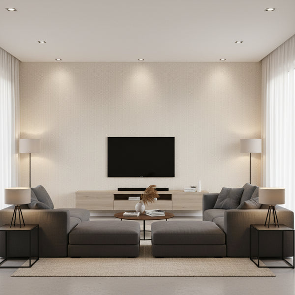 Tailored Weave Wallcovering - White | Ronald Redding