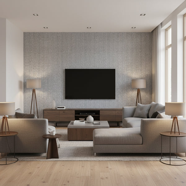 Tailored Weave Wallcovering - Blue | Ronald Redding