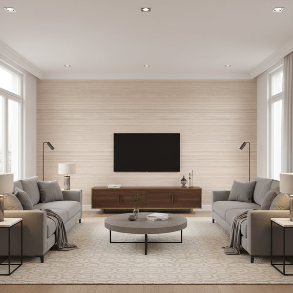 Marled Abaca Wallcovering - White/Neutral | Ronald Redding