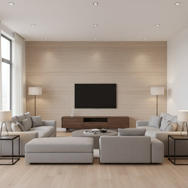 Marled Abaca Wallcovering - Grey/Neutral | Ronald Redding